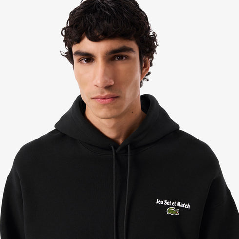 LACOSTE Multi Print Fleece Hoodie Mens Apparel